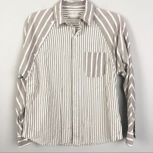 URBAN OUTFITTERS | Tan & White Striped Button Down